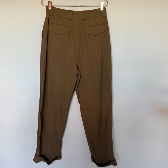 Vintage Margaret Howell Trousers Womens Pants 12 Tan Pleated Quiet Luxury Cuffed - Picture 7 of 7